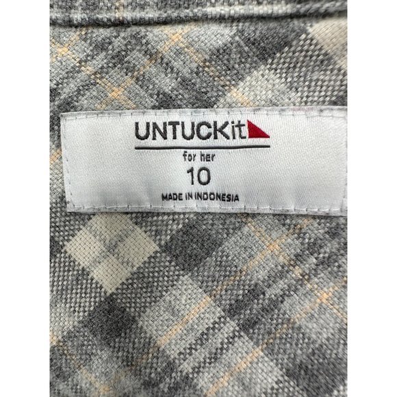 UNTUCKit‎ Tanner Women’s Plaid Flannel Button up Size 10 - Picture 5 of 13